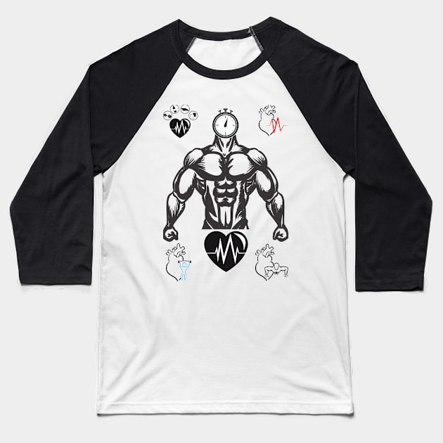 FITNESS Baseball T-Shirt by AMINOS ART